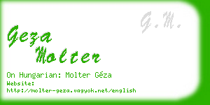 geza molter business card